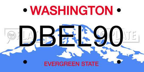 DBEL90 Washington License Plate