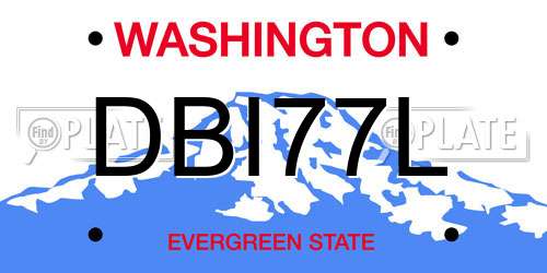 DBI77L Washington License Plate
