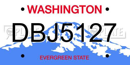 DBJ5127 Washington License Plate