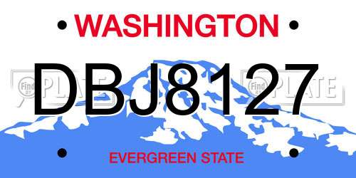 DBJ8127 Washington License Plate