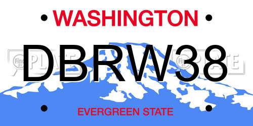 DBRW38 Washington License Plate