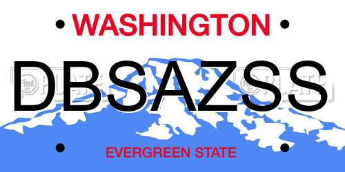 DBSAZSS Washington License Plate