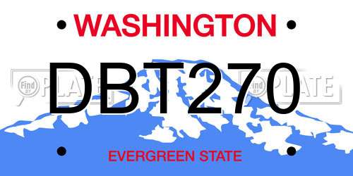 DBT270 Washington License Plate