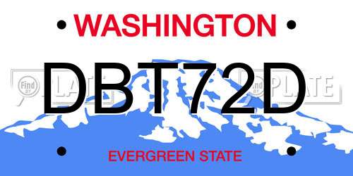 DBT72D Washington License Plate