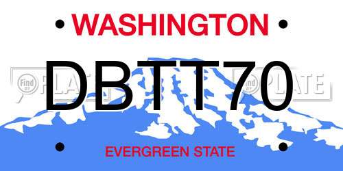 DBTT70 Washington License Plate