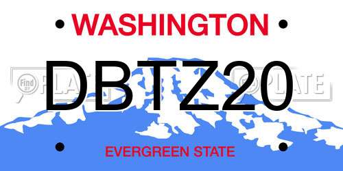 DBTZ20 Washington License Plate