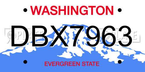 DBX7963 Washington License Plate
