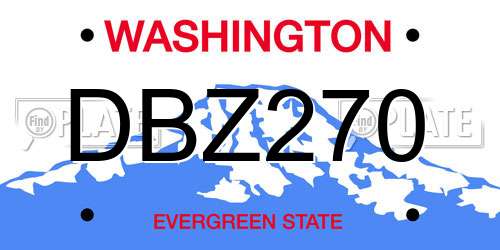 DBZ270 Washington License Plate