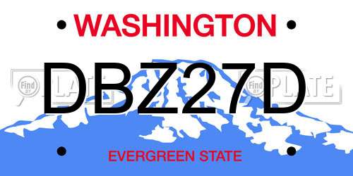 DBZ27D Washington License Plate