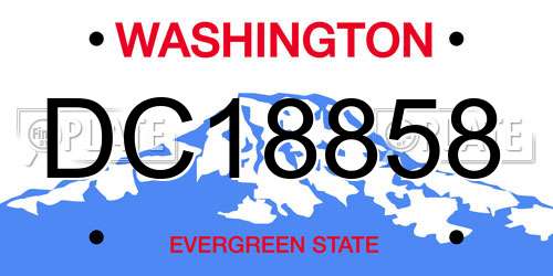 DC18858 Washington License Plate