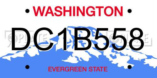 DC1B558 Washington License Plate