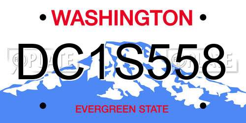 DC1S558 Washington License Plate