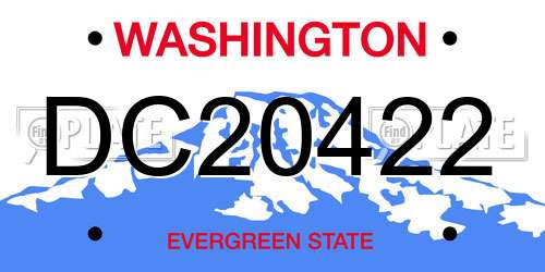 DC20422 Washington License Plate