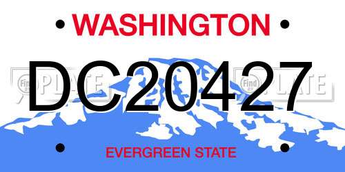DC20427 Washington License Plate