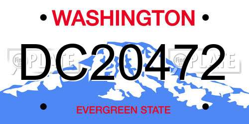 DC20472 Washington License Plate