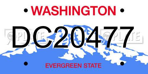 DC20477 Washington License Plate