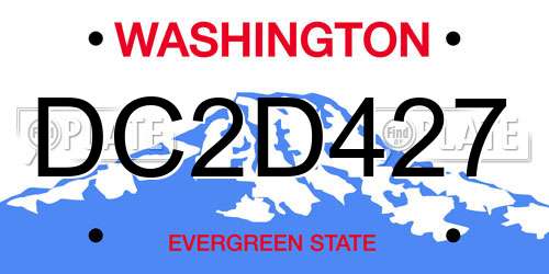 DC2D427 Washington License Plate