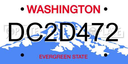 DC2D472 Washington License Plate