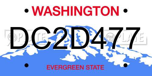 DC2D477 Washington License Plate