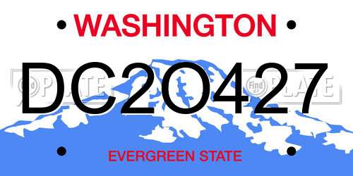 DC2O427 Washington License Plate