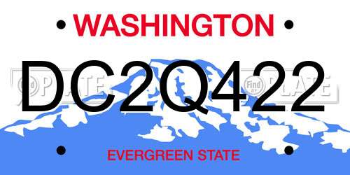 DC2Q422 Washington License Plate