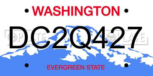 DC2Q427 Washington License Plate