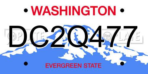 DC2Q477 Washington License Plate