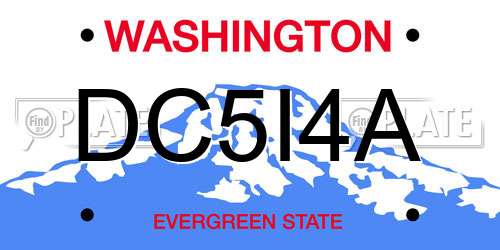 DC5I4A Washington License Plate