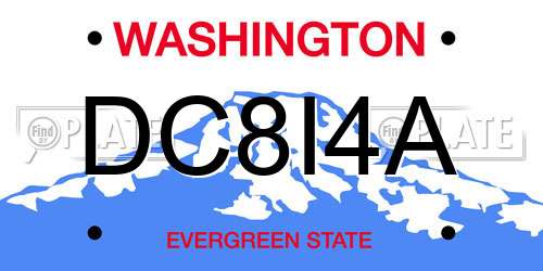 DC8I4A Washington License Plate
