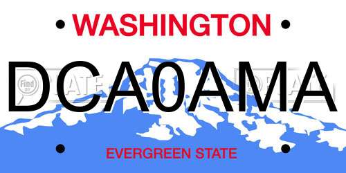 DCA0AMA Washington License Plate