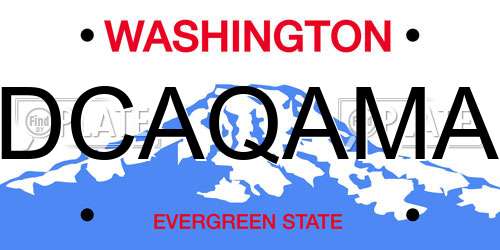 DCAQAMA Washington License Plate