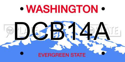 DCB14A Washington License Plate