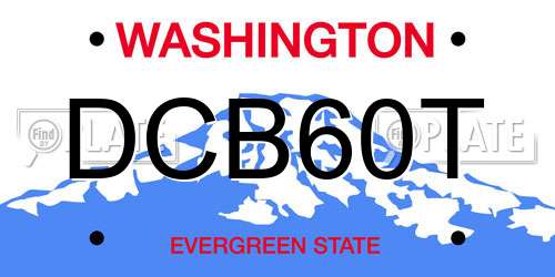 DCB60T Washington License Plate