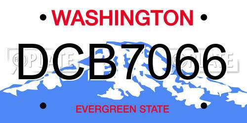 DCB7066 Washington License Plate