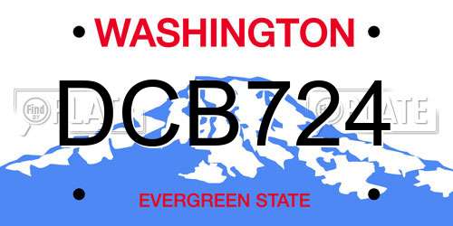 DCB724 Washington License Plate