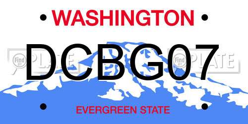 DCBG07 Washington License Plate