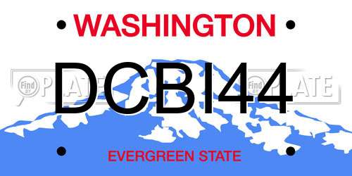 DCBI44 Washington License Plate