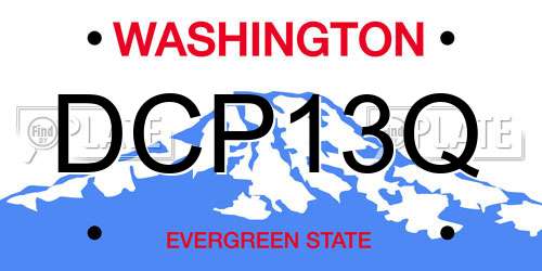 DCP13Q Washington License Plate