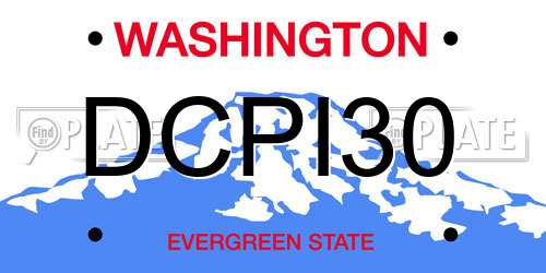 DCPI30 Washington License Plate