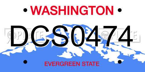 DCS0474 Washington License Plate