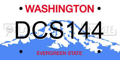 DCS144 Washington License Plate