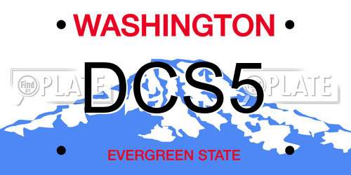 DCS5 Washington License Plate