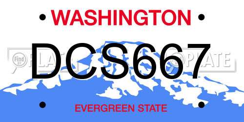 DCS667 Washington License Plate