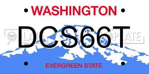 DCS66T Washington License Plate