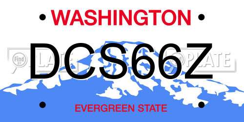 DCS66Z Washington License Plate