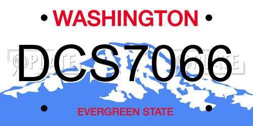DCS7066 Washington License Plate