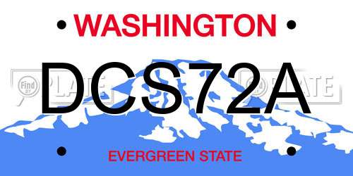 DCS72A Washington License Plate