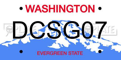 DCSG07 Washington License Plate