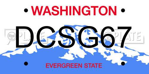 DCSG67 Washington License Plate