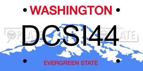 DCSI44 Washington License Plate